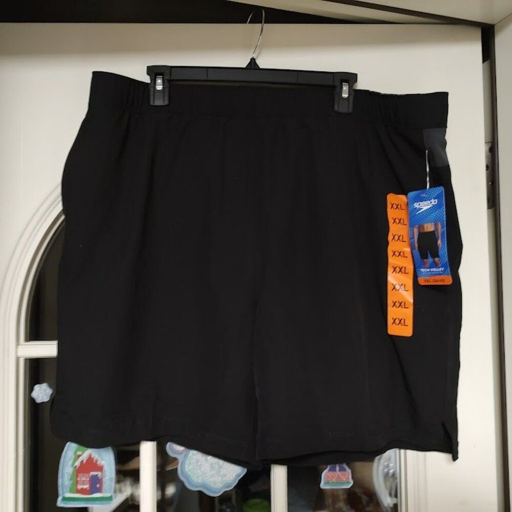 New Speedo Black Tech Volley Swim Shorts Size Men's Xxl 38/40